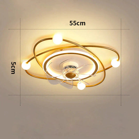 New Nordic Bedroom Ceiling Fan Lamp Modern Simple And Creative Living Room Lamps Intelligent Silent