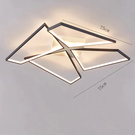 Living Room Ceiling Lamp Main Modern Simple Led Bedroom Black / A 4 Heads - M White Light