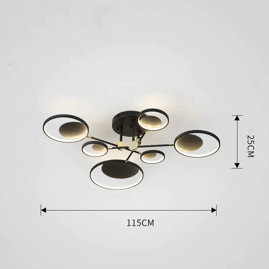 Simple Modern Home Atmosphere Living Room Led Ceiling Lamp Creative Personality Bedroom Study Black