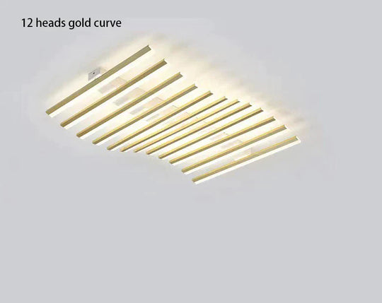 Modern Led Living Room Ceiling Lamp Simple Nordic Creative Square Line Restaurant Light In The