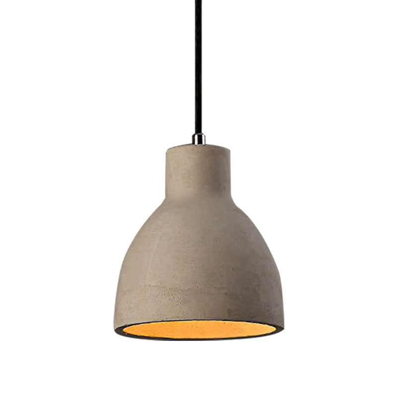 Adele - Industrial 1 Light Cement Pendant Lighting Adjustable Cord Grey