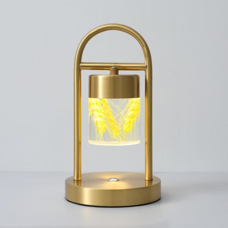 Nusakan - Simplicity Clear Glass Led Desk Light With U - Shaped Metal Frame Gold / Design 1