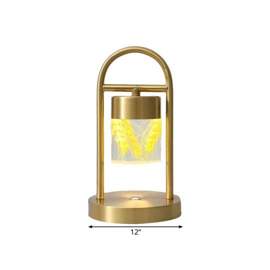 Nusakan - Simplicity Clear Glass Led Desk Light With U - Shaped Metal Frame Gold