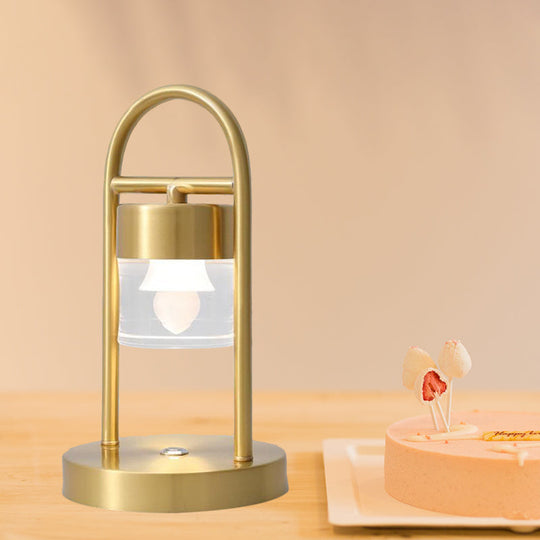 Nusakan - Simplicity Clear Glass Led Desk Light With U - Shaped Metal Frame Gold / Design 2