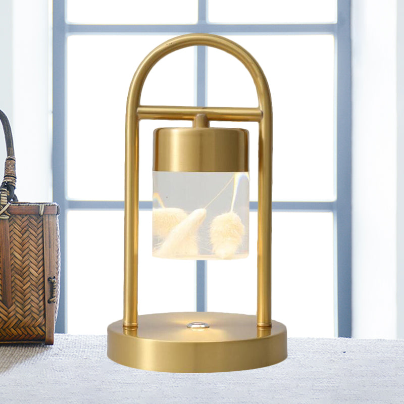 Nusakan - Simplicity Clear Glass Led Desk Light With U - Shaped Metal Frame Gold / Design 3