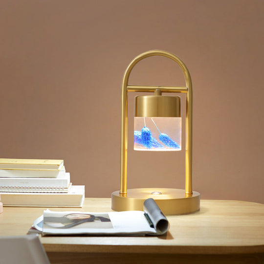 Nusakan - Simplicity Clear Glass Led Desk Light With U - Shaped Metal Frame Gold / Design 4