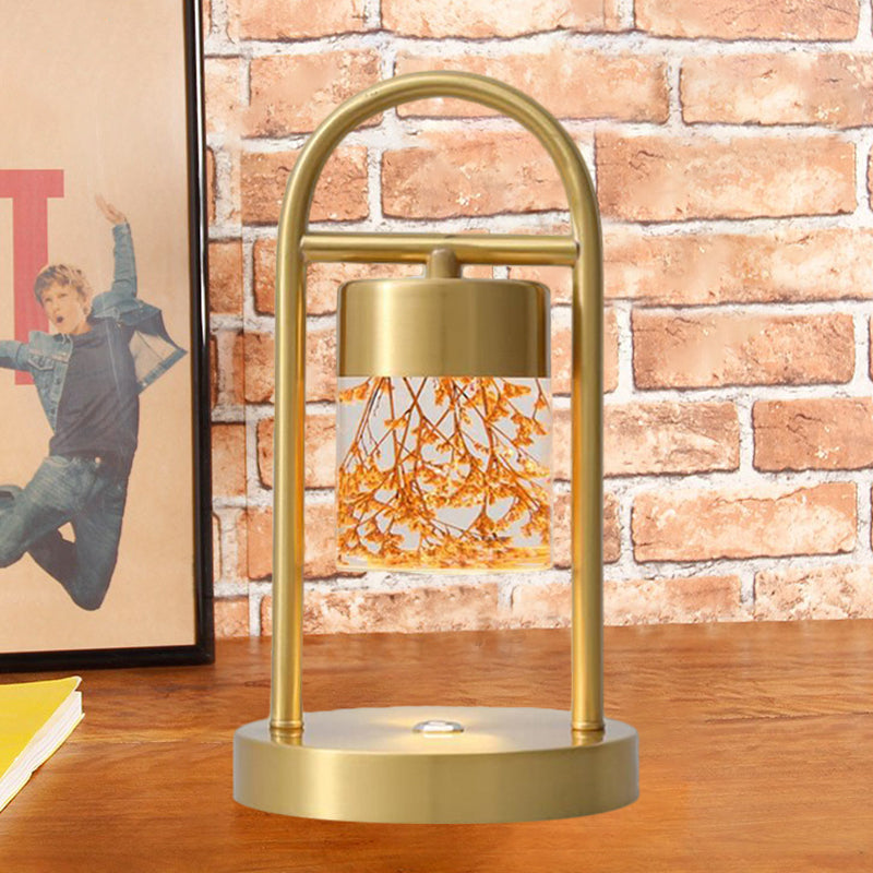 Nusakan - Simplicity Clear Glass Led Desk Light With U - Shaped Metal Frame Gold