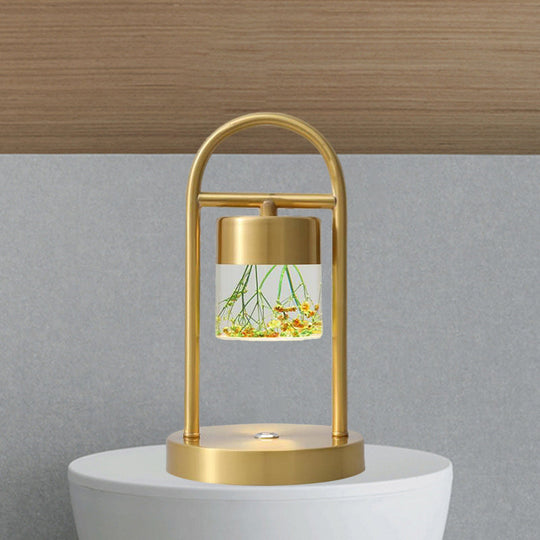 Nusakan - Simplicity Clear Glass Led Desk Light With U - Shaped Metal Frame Gold / Design 7
