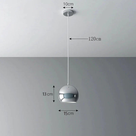 Nordic Creative Chandelier Light Luxury Restaurant Simple Single Head Three Silver Bar Lamp /