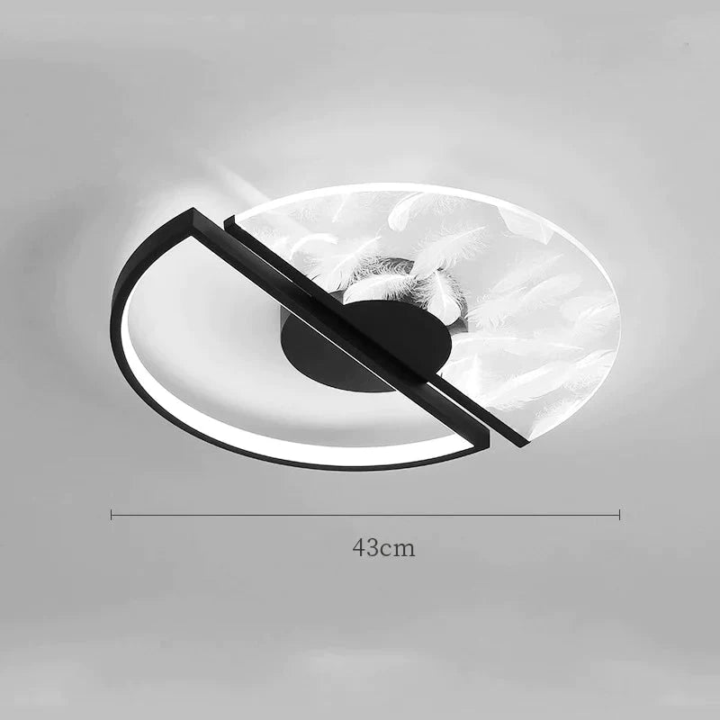 Feather Ceiling Lamp Of Nordic Light In The Bedroom Simple Modern Warm Romantic Master Black /