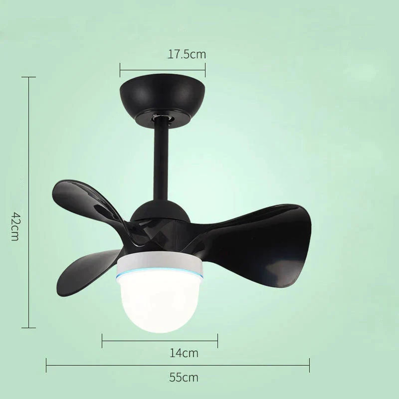 Nordic Minimalist Atmosphere Macron Dragon Led Chandelier Invisible Fan Lamps Black / A Stepless