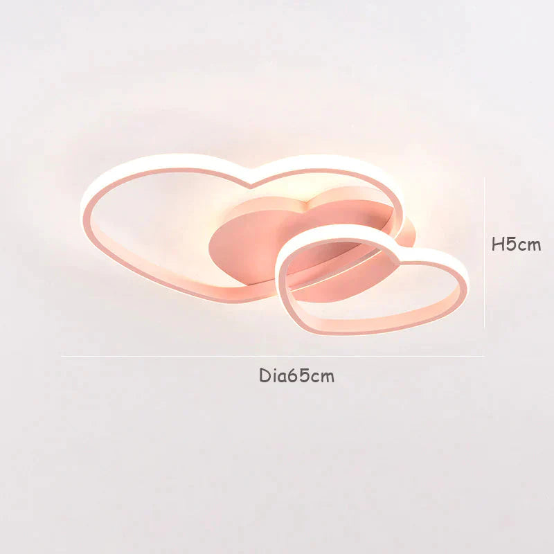 Modern Warm And Romantic Bedroom Nordic Creative Love - Shaped Ceiling Lamp For Children’s Room
