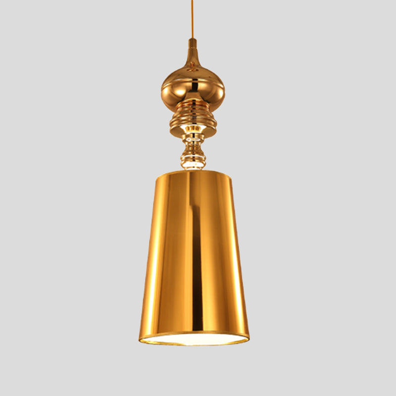 Ilaria - Metal Cone Pendulum Light Simplicity 1 Head Hanging Pendant In Silver/Gold 6/8/10 Wide