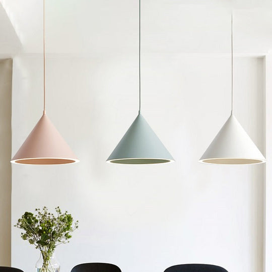 Ellie - 10/12.5 Diameter 1 Light Conical Hanging Lamp Nordic Stylish Black/Blue Metal Pendant Over