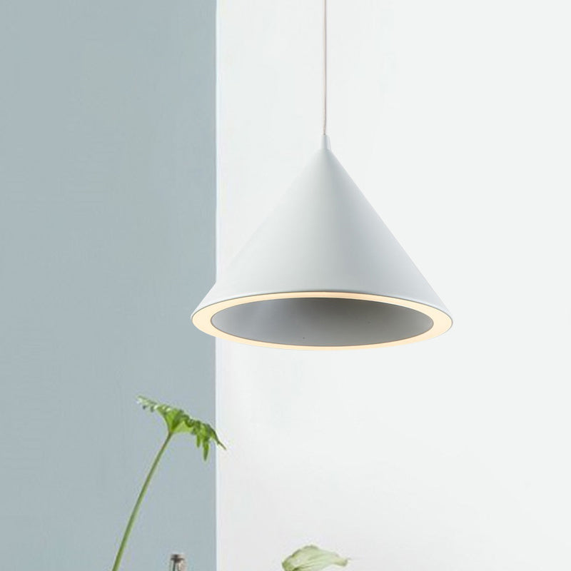 Ellie - 10/12.5 Diameter 1 Light Conical Hanging Lamp Nordic Stylish Black/Blue Metal Pendant Over