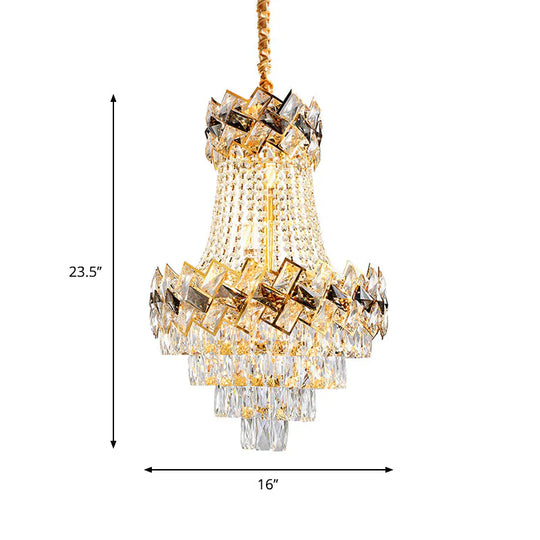 Clear Cut Crystal Blocks Ceiling Lighting Chandelier