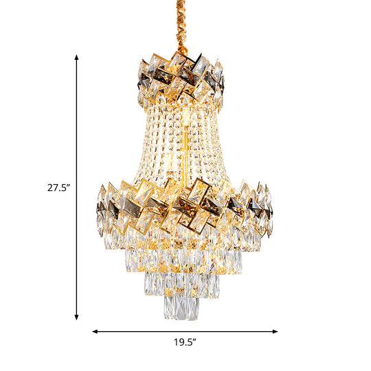 Clear Cut Crystal Blocks Ceiling Lighting Chandelier