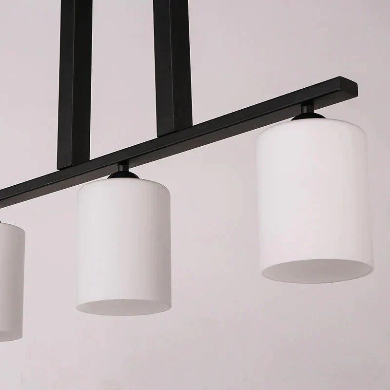 Black Cylinder Industrial Style Shade Dining Room Pendant Lighting With 3 Blub