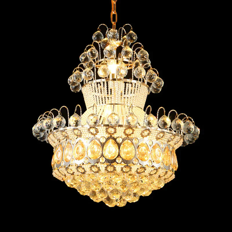 Creel Clear Crystal Stands And Balls Pendant Mid - Century 10 Bulbs Dinning Room Chandelier Lamp