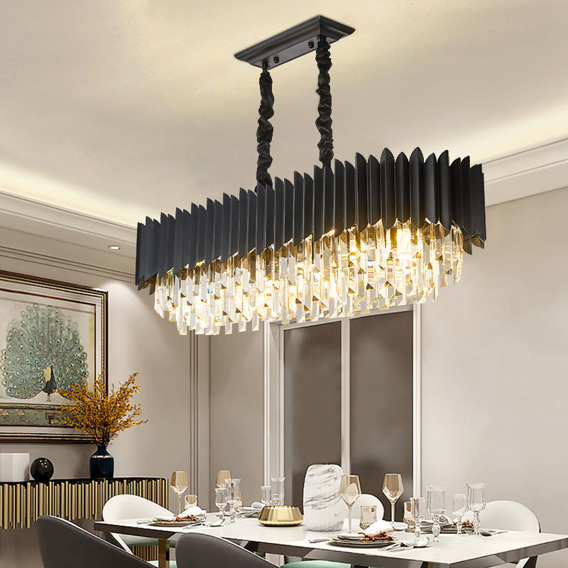 Crystal 6/8 - Ceiling Suspension Chandelier Lamp Light In Black 6 / Pendant Lighting