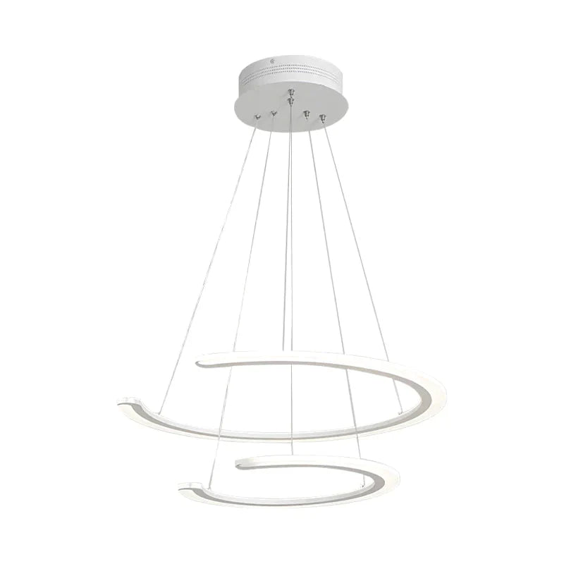 C Ring Dining Room Chandelier Acrylic Led 1/2/3 Light Postmodern Ceiling Pendant In