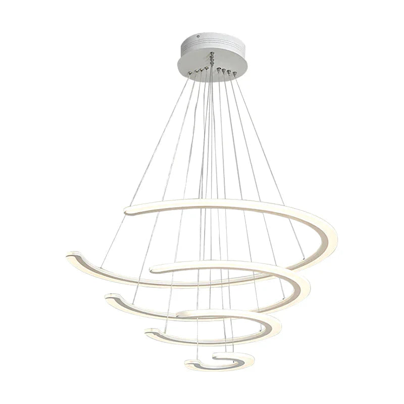 C Ring Dining Room Chandelier Acrylic Led 1/2/3 Light Postmodern Ceiling Pendant In