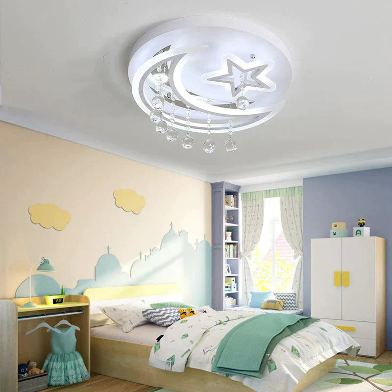 New Creative Bedroom Lamp Star Moon Led Ceiling