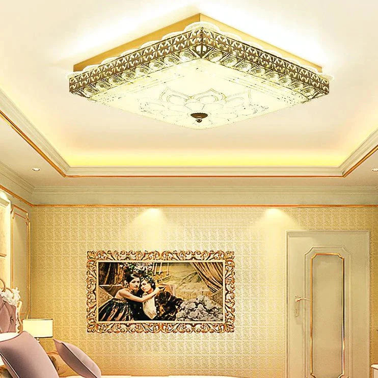 European Creative Square Master Bedroom Lamp Atmospheric Led Ceiling Lamps