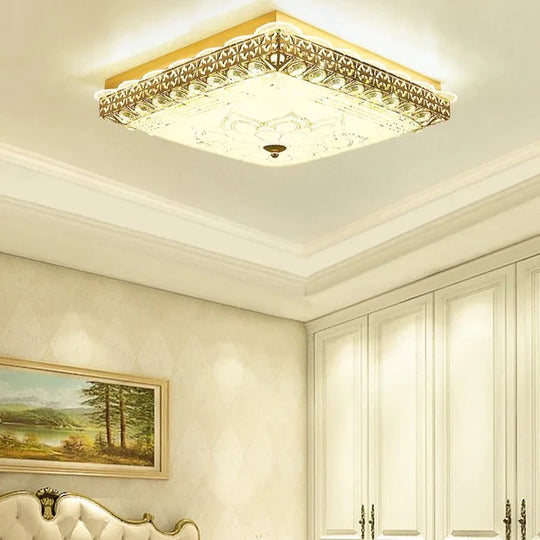 European Creative Square Master Bedroom Lamp Atmospheric Led Ceiling Lamps