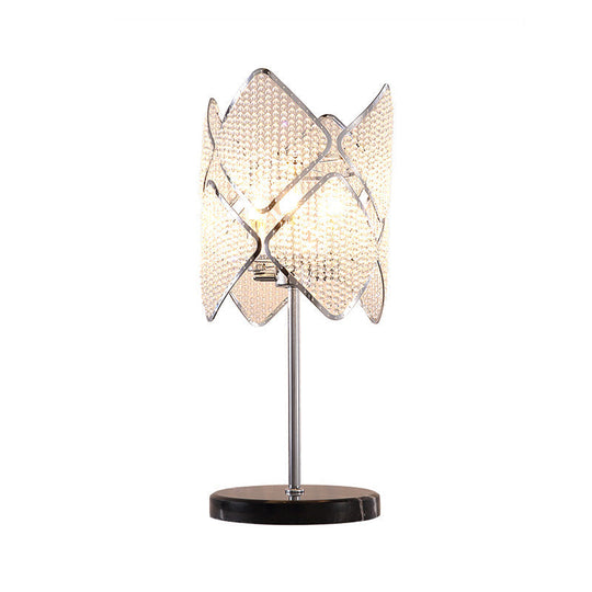 Rastaban - 1 - Clear Crystal Beads Gold/Chrome Table Light Rhombus 1 Head Contemporary Night Stand