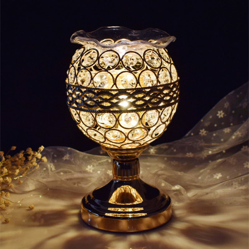 Cursa - Crystal - Encrusted Table Lamp Gold / Round