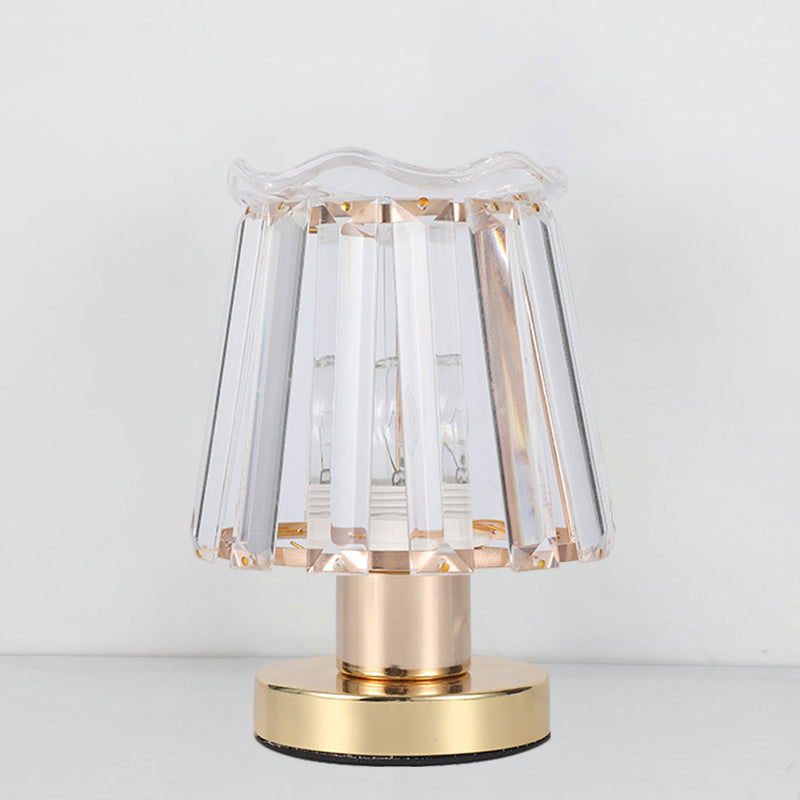 Louise - Gold Beveled Crystal Prisms Tapered Desk Light Minimalist 1 Reading Lamp In