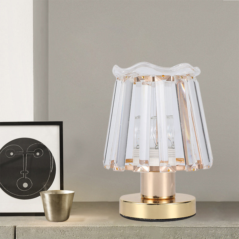 Louise - Gold Beveled Crystal Prisms Tapered Desk Light Minimalist 1 Reading Lamp In