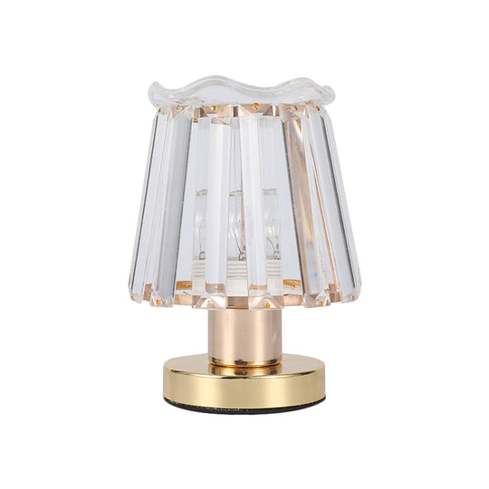 Louise - Gold Beveled Crystal Prisms Tapered Desk Light Minimalist 1 Reading Lamp In