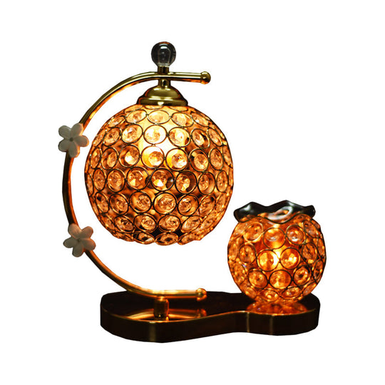 Alhena - Crystal Global Encrusted Desk Lamp Simplicity Single Head Gold Night Table Light With