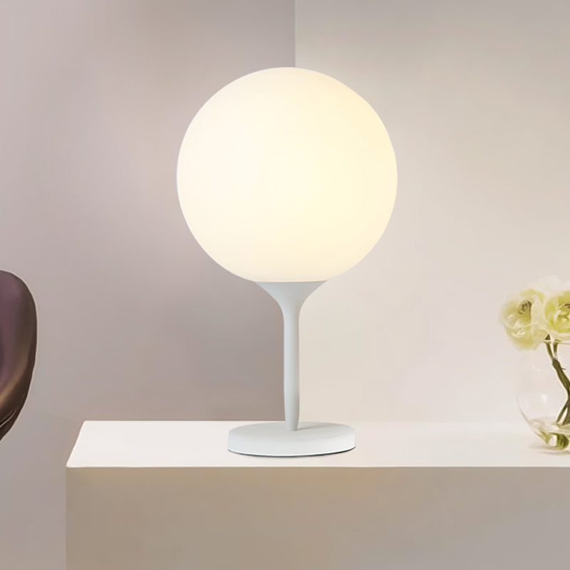 Gaia - Frosted White Glass Spheroid Night Lamp Simplicity 1 - Light Table Lighting For Living Room