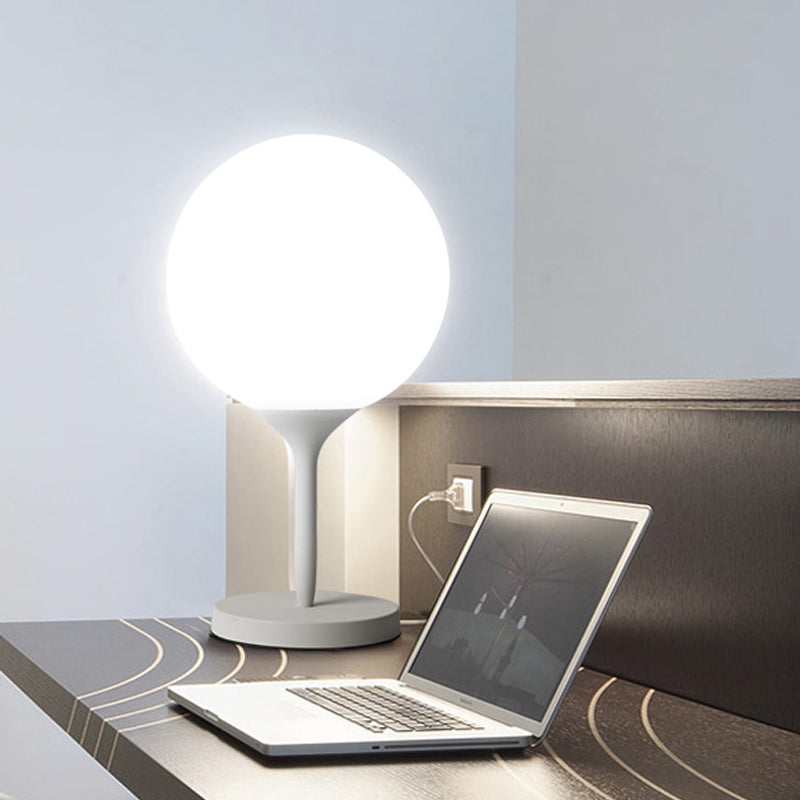 Gaia - Frosted White Glass Spheroid Night Lamp Simplicity 1 - Light Table Lighting For Living Room