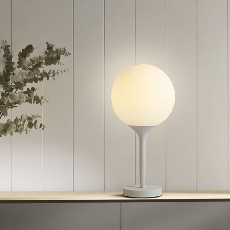 Gaia - Frosted White Glass Spheroid Night Lamp Simplicity 1 - Light Table Lighting For Living Room