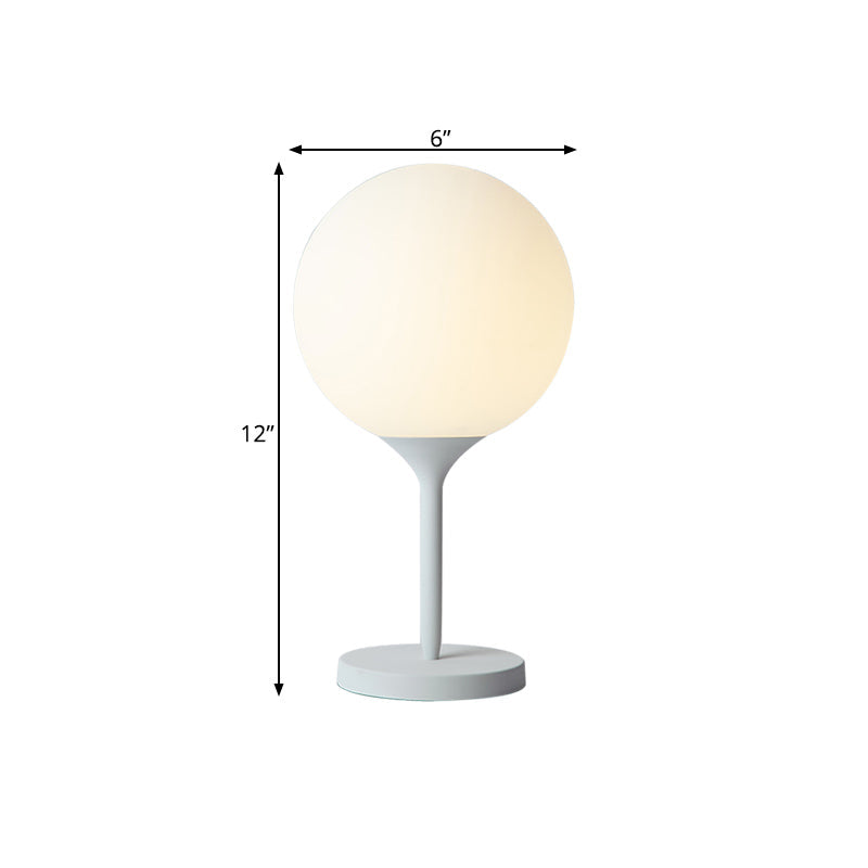 Gaia - Frosted White Glass Spheroid Night Lamp Simplicity 1 - Light Table Lighting For Living Room