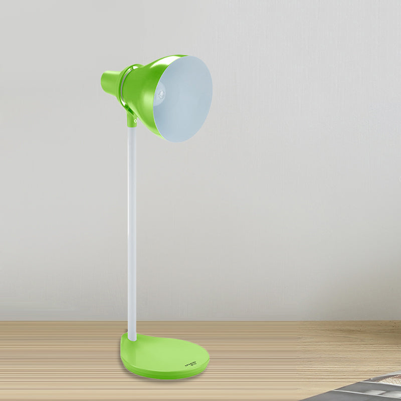 Scarlett - Bendable Reading Lamp: Horn Shade Macaron Iron Desk Light Green