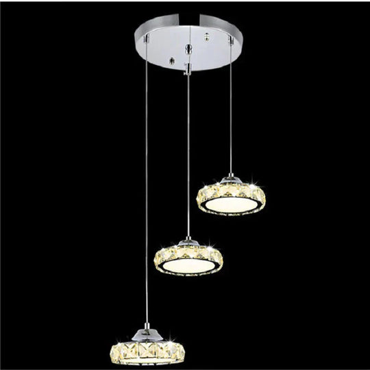 Home Dining Chandelier Single - Headed Three - Headed Round Rectangular Disc Crystal Small Three -