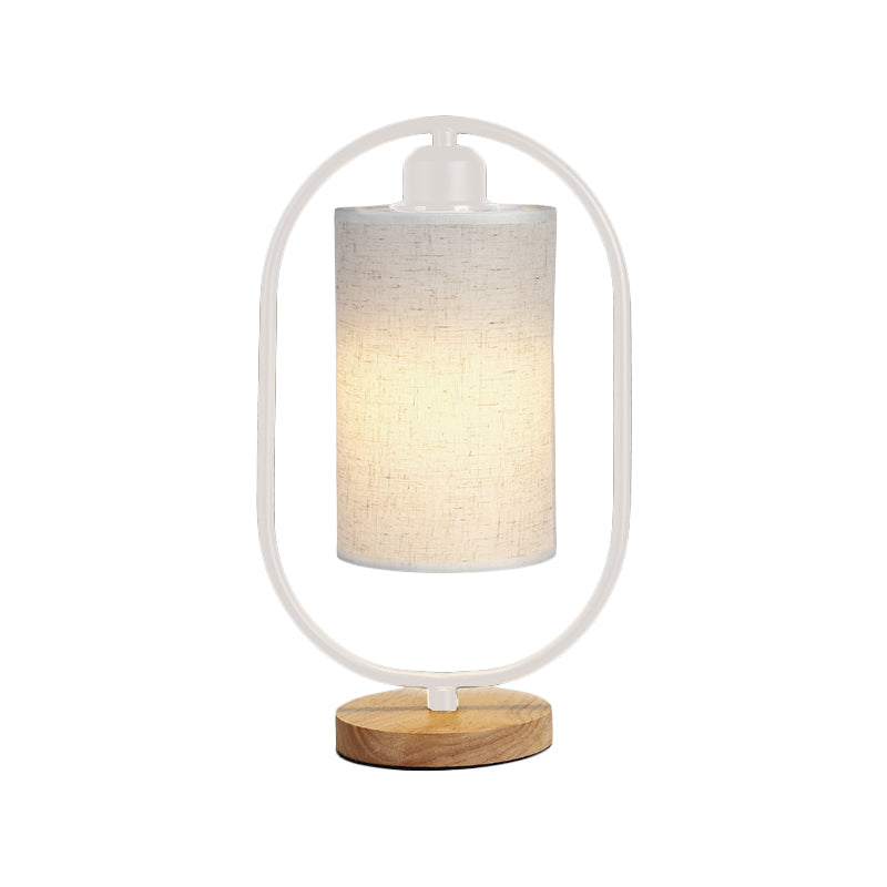 Lara - Modern Column Plug In Nightstand Lighting Fabric 1 - Light Bedside Table Light With