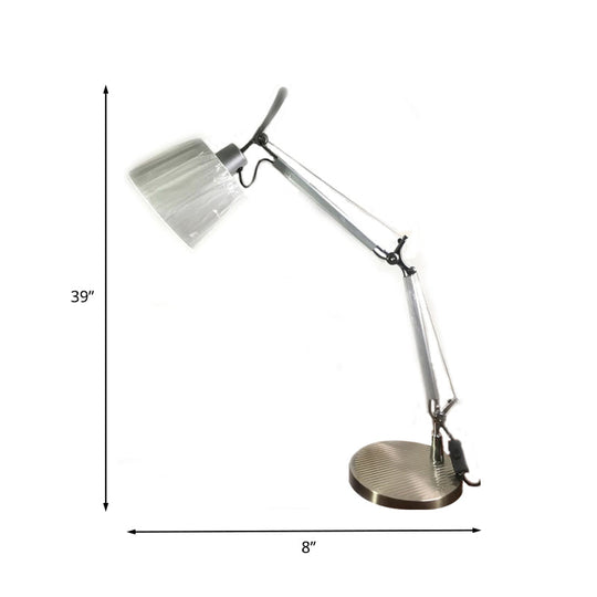 Al Kurud - Pleated Fabric Task Light Modernist Chrome Desk Lamp