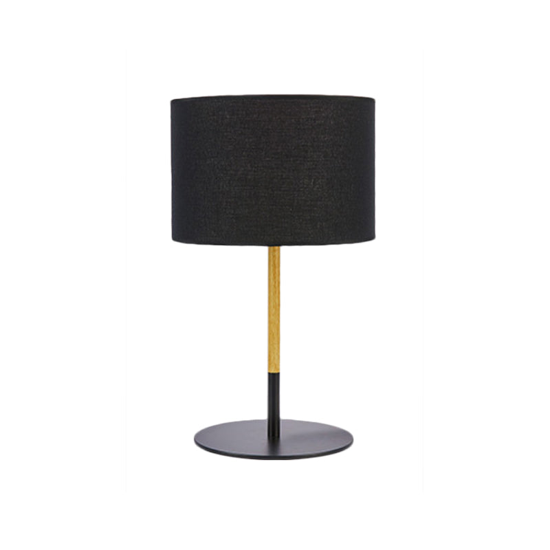 Lillian - Countryside Fabric Drum Shade Nightstand Lighting Black