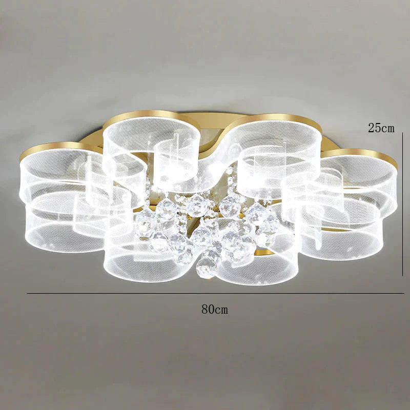 Living Room Ceiling Lamp Modern Simple Household Atmosphere Led Creative Flower Bedroom Gold / 8