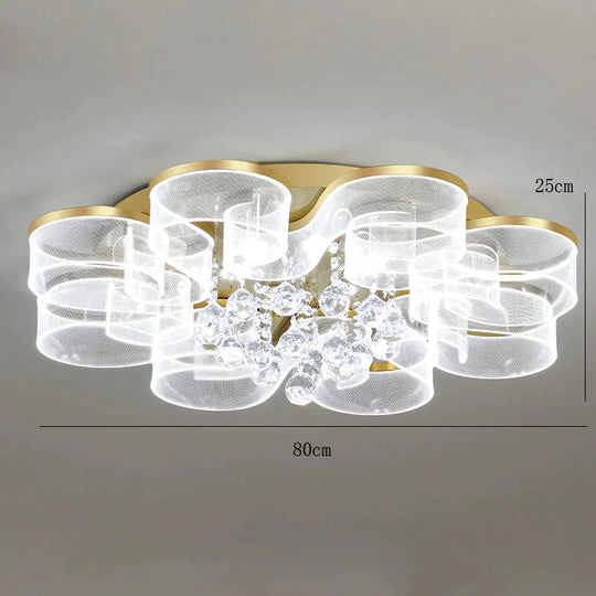 Living Room Ceiling Lamp Modern Simple Household Atmosphere Led Creative Flower Bedroom Gold / 8