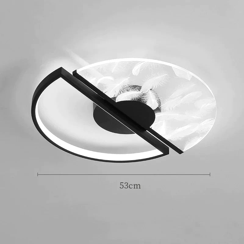 Feather Ceiling Lamp Of Nordic Light In The Bedroom Simple Modern Warm Romantic Master Black /