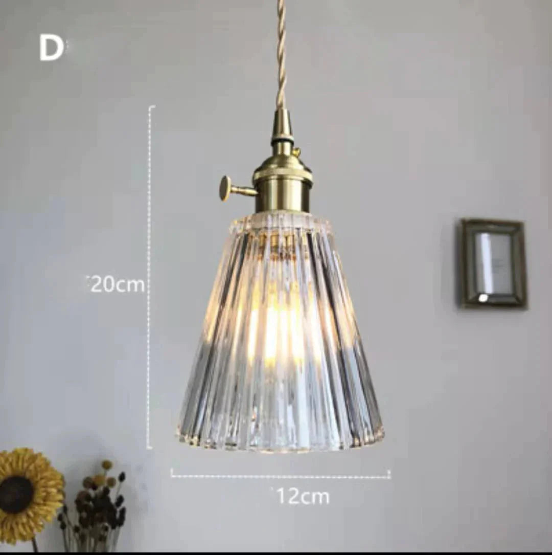 Brass Glass Bell Bedside Chandelier Nordic Simple Restaurant Bar Porch Balcony Lamp D Pendant