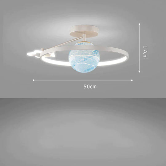Light In The Bedroom Simple Modern Household Room Lamp Luxury Planet Ceiling A - White - 50Cm /