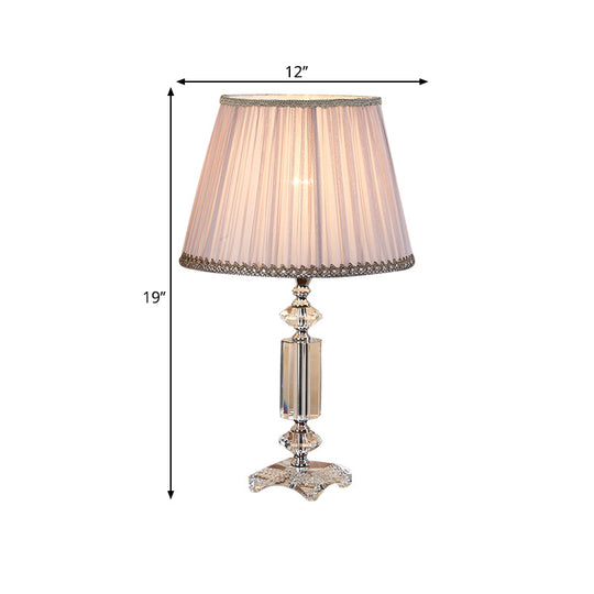 Sofia - Blue/Cream Gray/Beige Tapered Pleated Shade Table Lamp